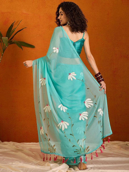 Vasthrlay Designer Linen Floral Blouse
