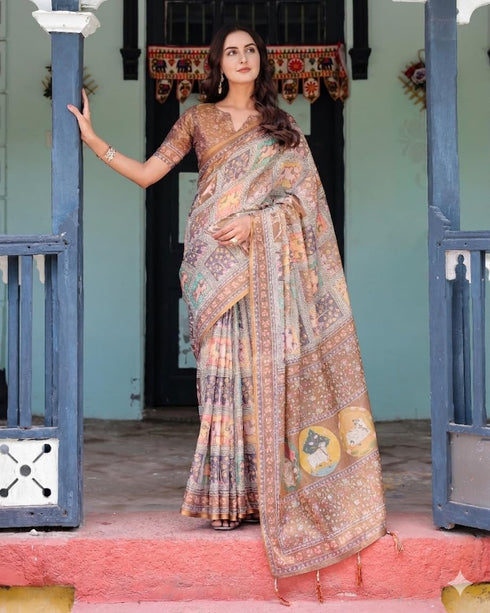 Vasthrlay Banarasi Multicolor Traditional Unstitched