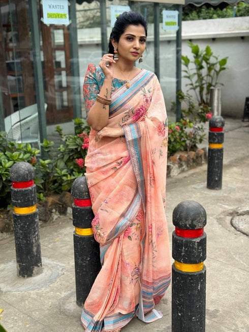 Vasthrlay Printed Contrast Lightweight Festive