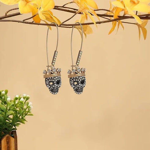 Skull Dangle Earrings Halloween Women