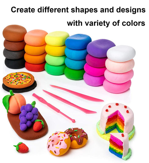 VGRASSP 24 Pcs Air Dry Clay for Kids with 6 Sculpting Tools