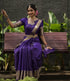 Vasthrlay Royal Purple Banarasi Silk Saree with Gold Zari Checked Weave| Rich Woven Border