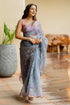 Vasthrlay Fashion Organza Printed White Ethnic Wear