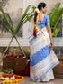 Vasthrlay Special Weaving Unstitched White Saree