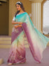 Vasthrlay Sequins Embroidery Orange Saree