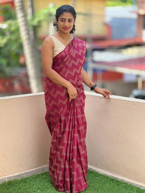 Vasthrlay Bhagalpuri Unstitched Saree