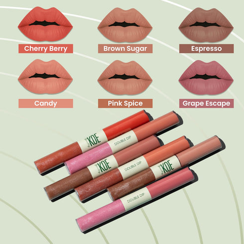 KOE BEAUTY Double Dip | Pink Spice And Jelly | Warm Rosy Pink Matte Lipstick