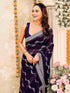 Vasthrlay Scalloped Embroidery Mustard Mustard Yellow Saree