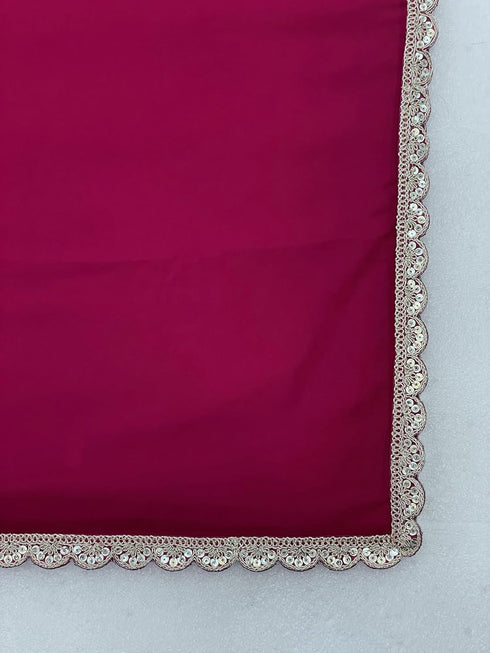 vasthrlayGeorgette Readymade Scalloped Unstitched Ethnic Wear