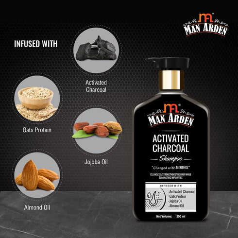 Man Arden Activated Charcoal Shampoo With Argan Oil 250ml