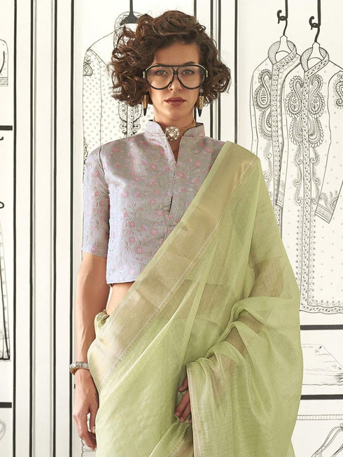 Vasthrlay Unstitched Multicolor Comfortable Friendly Saree