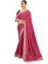 Vasthrlay Georgette Embroidery Unstitched Dark Green Saree