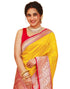 Vasthrlay Womens Kanjivaram Unstitched Yellow Saree