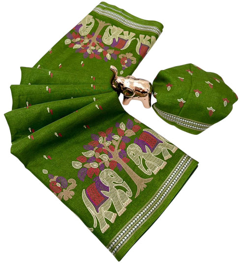 Vasthrlay Kalamkari Elephant Contrast