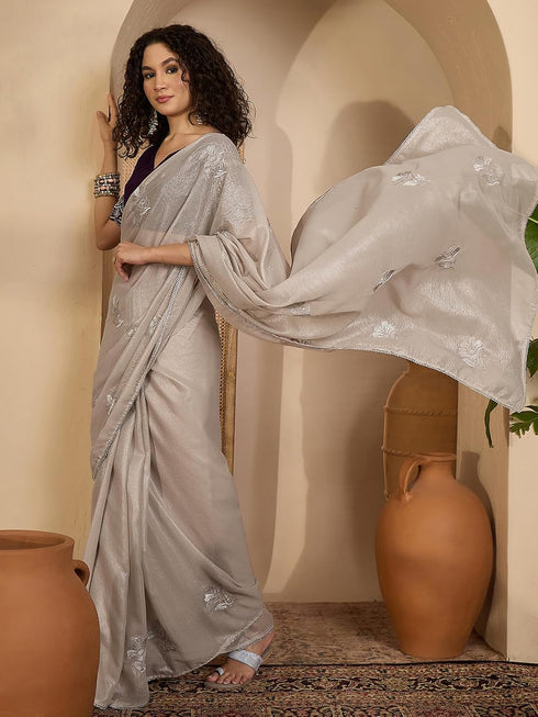 Vasthrlay Shimmer Georgette Dark Saree