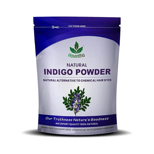 Havintha - Indigo Powder For Black Hair - Herbal Indigo Leaf - Indigofera Tinctoria