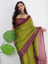 Vasthrlay Womens Printed Unstitched Green Saree