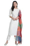 Vasthrlay Women's Off-White Poly Silk Solid Kurta with Pant and Dupatta
