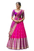 Vasthrlay Embellished Semi Stitched Lehenga Choli Pink Half Saree
