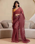Vasthrlay Womens Cotton Printed Brown Saree With Unstitched Blouse Piece