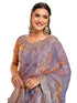 Vasthrlay Scalloped Embroidery Unstitched Light Green Saree