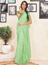 Vasthrlay Womens Printed Unstitched White Saree