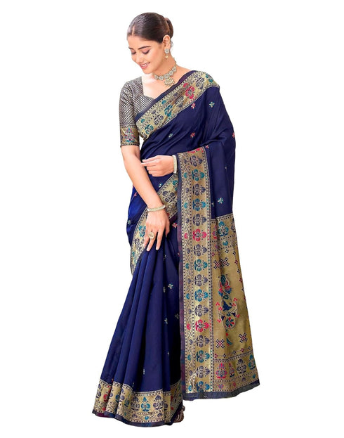 Vasthrlay Weaving Paithani Unstitched Pink Saree
