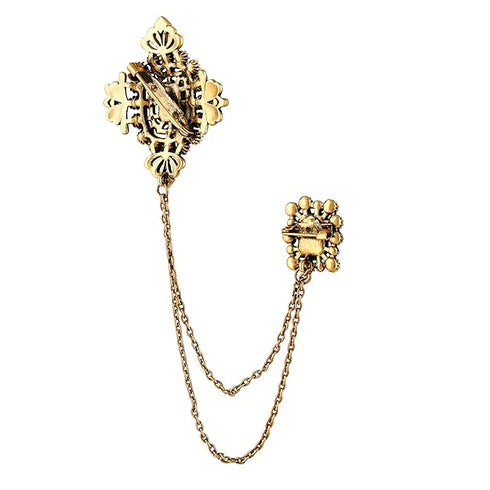 Mahi Victorian Style Artificial Pearl | Crystal Sherwani Brooch Pin