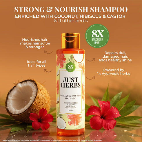 Just Herbs Castor & Black Onion Seed Shampoo 200ml