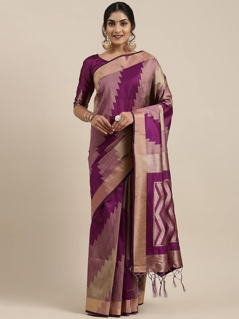 Vasthrlay Banarasi Unstitched Rust Ethnic Wear