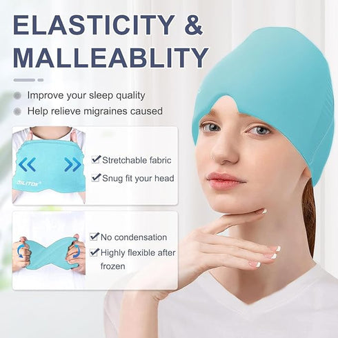Blase Migraine Relief Cap Hot And Cold Therapy Headache Cap for Migraine| Sinus And Tension Relief