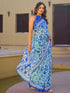 Vasthrlay Georgette Printed Navy Navy Blue Saree