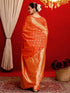 Vasthrlay Womens Banarasi Jacquard Sky Blue Saree