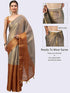 Vasthrlay Brown Womens Ready To Wear One Minute Polyester Erode Zari Saree