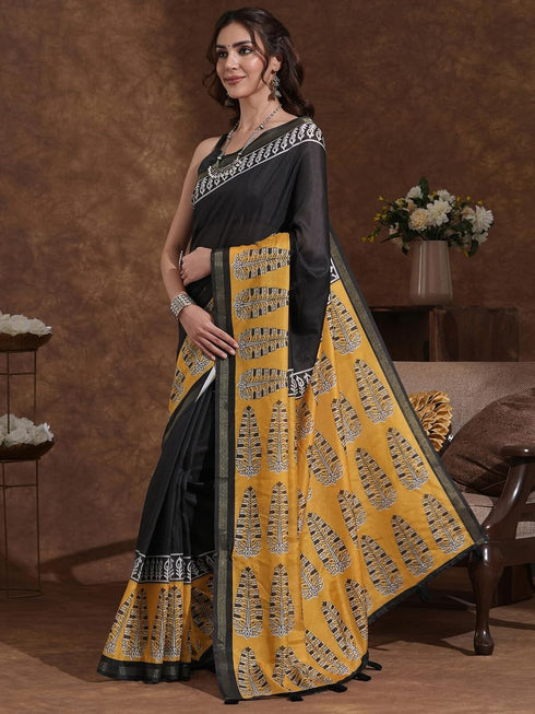 Vasthrlay Weaving Printed Unstitched Dusty Pink Saree
