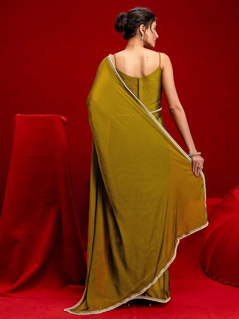 Vasthrlay Shimmer Georgette Dusty Saree