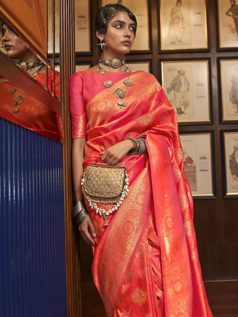 Vasthrlay Exquisite Traditional Intricate Gold Tone Saree