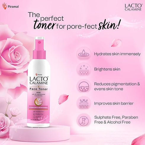 Lacto Calamine Rose Water Toner For Glowing Skin