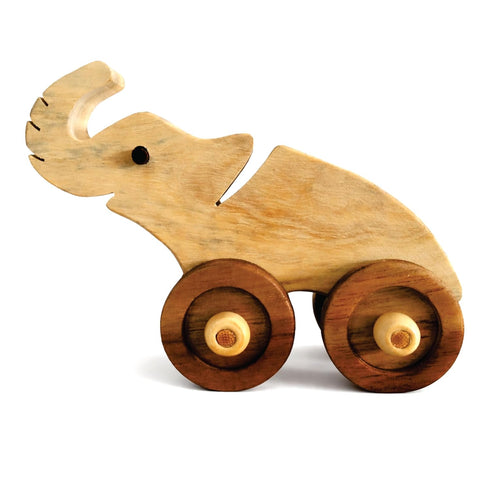 Wooden Elephant Pull-Along Toy for Toddlers