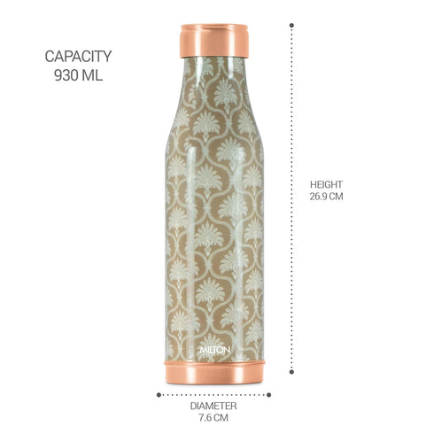 Copper Design Water Bottle, 850 ml