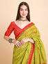 Vasthrlay Cotton Printed Mulmul Brown Saree