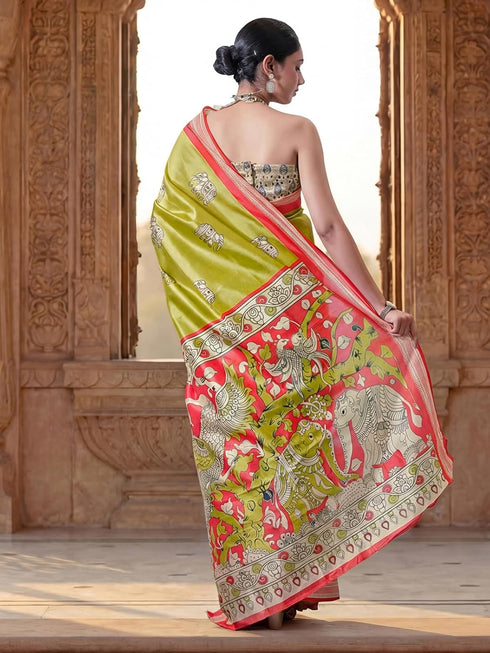 Vasthrlay Printed White Saree