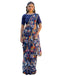 Vasthrlay Chiffon Tassels Navy Blue Saree With Unstitched Blouse Piece