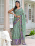 Vasthrlay Womens Printed Unstitched Light Green Saree