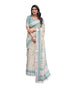 Vasthrlay Turquoise Floral Embroidered Saree