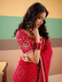 Vasthrlay Chiffon Maroon Saree