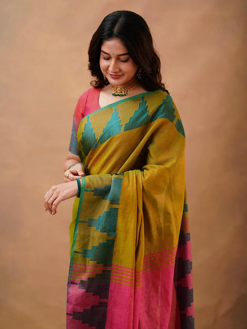 Vasthrlay Handloom Unstitched Grey Ethnic Wear