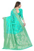 VasthrlayWomen's Firozi Kanchipuram Saree