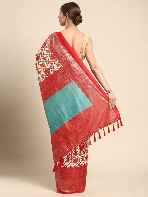 Vasthrlay Chanderi Printed Unstitched Ethnic Wear