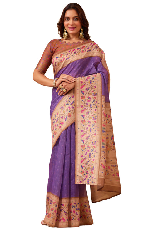 Vasthrlay Pink Unstitched Saree